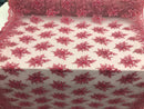 Gum Pink Beaded Embroidered Floral Fabric Lace Bridal Wedding Designs By The Yard