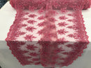 Gum Pink Beaded Embroidered Floral Fabric Lace Bridal Wedding Designs By The Yard
