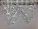 3D Embroided Flower Pattern Fabric with Two Tone Leaf Color White  - Elegant 3D Flowers By The Yard