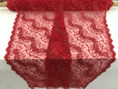 Red - Beaded Embroidery Wavy Flower Pattern Fabric Lace Elegant Dress Fabric By The Yard