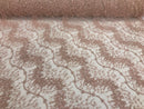Blush - Beaded Embroidery Wavy Flower Pattern Fabric Lace Elegant Dress Fabric By The Yard