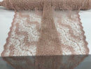 Blush - Beaded Embroidery Wavy Flower Pattern Fabric Lace Elegant Dress Fabric By The Yard