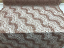 Mauve - Beaded Embroidery Wavy Flower Pattern Fabric Lace Elegant Dress Fabric By The Yard