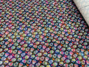 Sugar Skull Fabric - Black Glitter - Sugar Skull Day of The Dead Spandex Fabric By Yard
