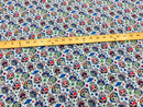 Sugar Skull Print - Baby Blue - Sugar Skull Day of The Dead Dia De Los Muertos Spandex Fabric By Yard