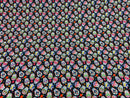 Sugar Skull Print - Black - Sugar Skull Day of The Dead Dia De Los Muertos Spandex Fabric By Yard