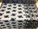 3D Embroided Flower Pattern Fabric with Two Tone Leaf Color Navy - Elegant 3D Flowers by The Yard