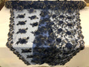 3D Embroided Flower Pattern Fabric with Two Tone Leaf Color Navy - Elegant 3D Flowers by The Yard