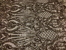 Iridescent - Champagne - 4 Way Stretch Sequins Damask Pattern Fabric  - Sold By The Yard
