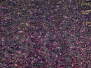 Iridescent - Magenta Rainbow - 4 Way Stretch Sequins Vines Pattern Fabric  - Sold By The Yard