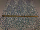 Iridescent - Baby Blue - 4 Way Stretch Sequins Design Pattern Fabric  - Sold By The Yard