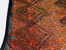 Iridescent Orange - 4 Way Stretch Sequins Pattern Fabric on Black Mesh Sold By The Yard