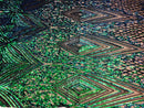 Iridescent - Blue/Green - 4 Way Stretch Sequins Pattern Fabric on Black Mesh - Sold By The Yard