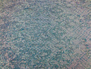 4 Way Stretch - Baby Blue - Iridescent Sequins Damask Net Pattern Fabric  - Sold By The Yard