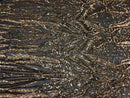 Geometric Line Sequins 4 Way Stretch Fabric - Gold on Black -  Quality Design Fabric By The Yard