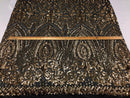Geometric Patterns 4 Way Stretch Sequins Fabric Gold Shiny Sequins Fashion Design By The Yard