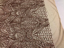 Geometric 4 Way Stretch Sequins Fabric - Rose Gold - Sequins Design Fabric Sold by The Yard