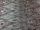 Geometric 4 Way Stretch Sequins Fabric - Rose Gold - Sequins Design Fabric Sold by The Yard