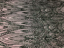 Geometric 4 Way Stretch Sequins Fabric - Hunter Green - Sequins Design Fabric Sold by The Yard