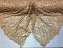 Blush Beaded Fabric Embroidered On A Mesh Fancy Dresses Fabric Sold By The Yard
