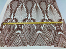 Sequins 4 Way Stretch Shiny Fabric with Triangle Net Pattern - Blush Peach - Fabric Sold by The Yard