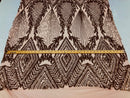 Sequins 4 Way Stretch Shiny Fabric with Triangle Net Pattern - Dusty Rose - Fabric Sold by The Yard