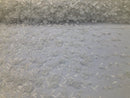 Flower 3D Fabric - Off-White - Embroided Fabric Flower Pearls and Leaf Decor Sold by The Yard