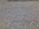 Flower 3D Fabric - Off-White - Embroided Fabric Flower Pearls and Leaf Decor Sold by The Yard