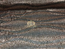 4 Way Stretch - Black And Gold - Horizontal Line Design Sequins On Stretch Mesh By The Yard