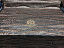 4 Way Stretch - Black And Gold - Horizontal Line Design Sequins On Stretch Mesh By The Yard