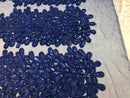 Peacock Feathers Royal Blue Beaded Peacock Feathers Embroider On Mesh Dress-Prom-Gown By 2 Feathers