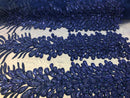 Peacock Feathers Royal Blue Beaded Peacock Feathers Embroider On Mesh Dress-Prom-Gown By 2 Feathers