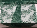 Beaded - Hunter Green - Elegant Small Flower Pattern Design Sequins Fabric with Beads Sold By Yard