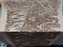 Big Damask Sequins Fabric - Rose Gold - 4 Way Stretch Damask Sequins Design Fabric By Yard