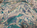 Velvet 4 Way Stretch - Iridescent Aqua - Shiny Reversible Sequins Fabric On White Velvet By Yard