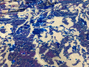 Velvet 4 Way Stretch - Iridescent Lilac - Shiny Reversible Sequins Fabric On White Velvet By Yard