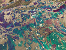 Velvet 4 Way Stretch - Iridescent Aqua - Shiny Reversible Sequins Fabric On Ivory Velvet By Yard
