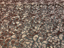 Leopard Sequins Fabric - Blush - Animal Print Shiny Sequins Design 2 Way Stretch Sold By The Yard