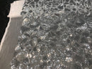 Leopard Sequins Fabric - Silver - Animal Print Shiny Sequins Design 2 Way Stretch Sold By The Yard