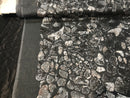 Leopard Sequins Fabric - Charcoal - Animal Print Shiny Sequins Design 2 Way Stretch Sold By The Yard