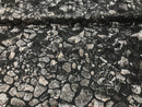 Leopard Sequins Fabric - Charcoal - Animal Print Shiny Sequins Design 2 Way Stretch Sold By The Yard
