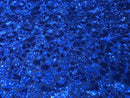 Leopard Sequins Fabric - Royal Blue - Animal Print Shiny Sequins Design 2 Way Stretch Sold By Yard