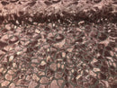 Leopard Sequins Fabric - Dusty Rose Animal Print Shiny Sequins Design 2 Way Stretch Sold By Yard