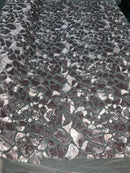 Leopard Sequins Fabric - Dusty Rose Animal Print Shiny Sequins Design 2 Way Stretch Sold By Yard