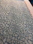 Leopard Sequins Fabric - Light Peach - Animal Print Shiny Sequins Design 2 Way Stretch 10 Yards