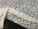 Leopard Sequins Fabric - White - Animal Print Shiny Sequins Design 2 Way Stretch Sold By The Yard