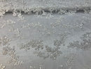 Floral Lace Fabric - White - Flowers Embroidery Sequins Mesh Design Fabric Sold By The Yard