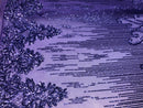 4 Way Stretch - Lilac - Damask Net Design Sequins On Mesh Elegant Fashion Fabrics Sold By Yard