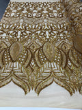 4 Way Stretch Hologram Royalty Design Sequin On Mesh for Fancy Dress/Prom/Gown (7 Different Colors)