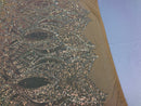 Hologram Silver / Blush Mesh - 4 Way Stretch Embroidered Royalty Sequins Fancy Design Fabric By Yard